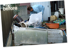 倉庫の掃除とゴミ回収